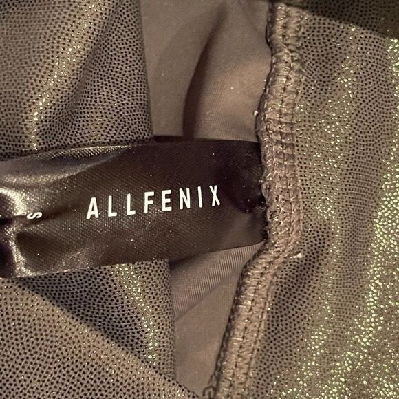 NWT Allfenix Womens Liquid Olive Green Shimmery Pull On 7/8 Leggings Size Small - Picture 5 of 8